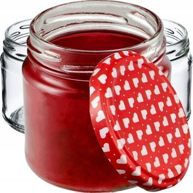 KADAX Kleine Einmachgläser 200 ml, Marmeladengläser (100 Stück, Herz)