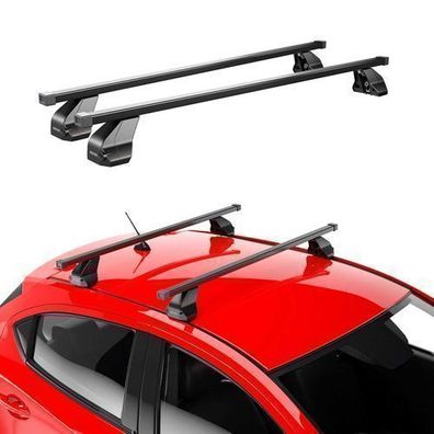 Menabo Stahl Gepäckträger Dachträger für Fiat Fiorino 2007-2016 Schwarz 2x