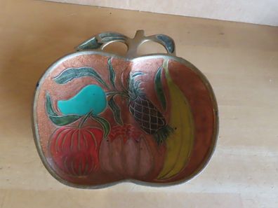 Zierschale Dekoschale Apfelform Metall mit Emaille Obst ca.15cm