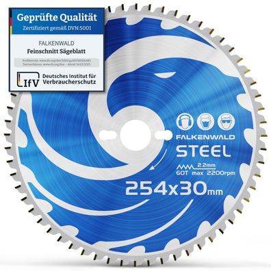 Falkenwald Kreissägeblatt 254x30 mm Metall Wolframcarbid Kappsäge