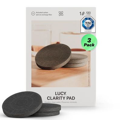 LUCY Wasserfilter Karaffe 2L Borosilikatglas Aktivkohlefilter