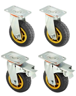 4 Stéck Schwerlastrollen 150 mm bis 250 kg je Rolle 2 Lenk 2 Bremse