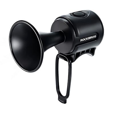 Rockbros Elektronische Fahrradklingel in Schwarz Wasserdicht aus robustem ABS und PC