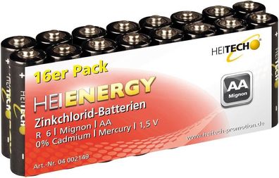 Zink-Mangan-Dioxid Batterien 16er R6 Mignon/AA