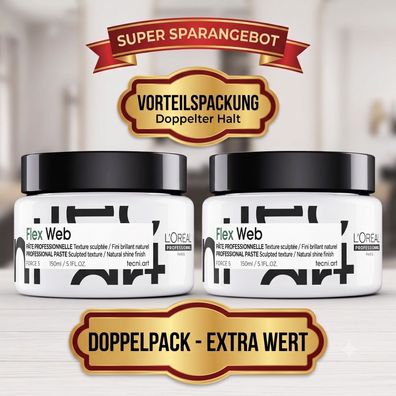 L´Oréal Tecni. Art Flex Web Stylingpaste 2x150 ml flexibler Halt & Glanz