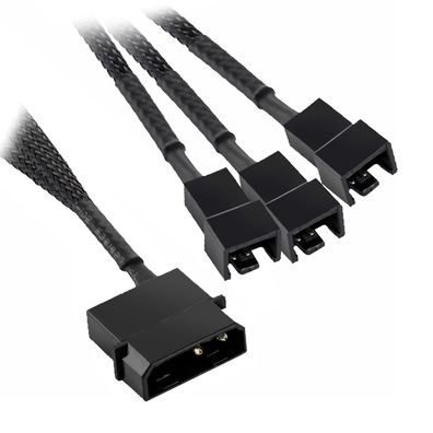 M34 4pin Molex Stecker auf 3x 3-Pin/4-Pin Adapterkabel f Computer PC Lüfter 27cm