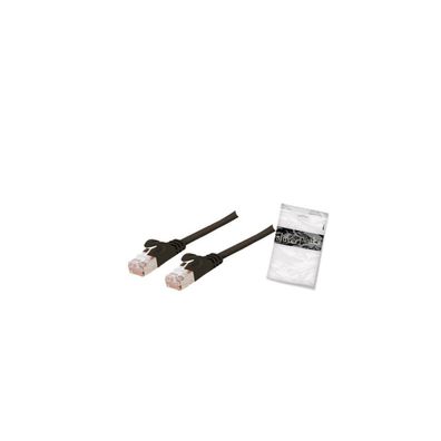 Shiverpeaks RJ45 Patchkabel flach, CAT7 Roh, slim, 10m schw