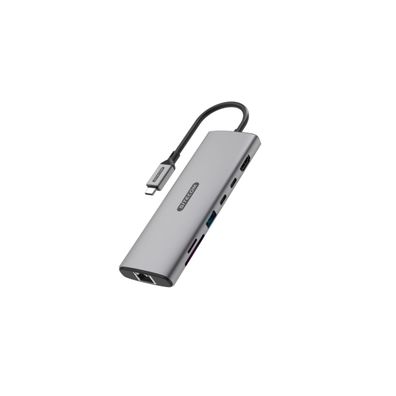Sitecom 6 in 1 USB C Multiport Adapter mit LAN HDMI und Kartenleser