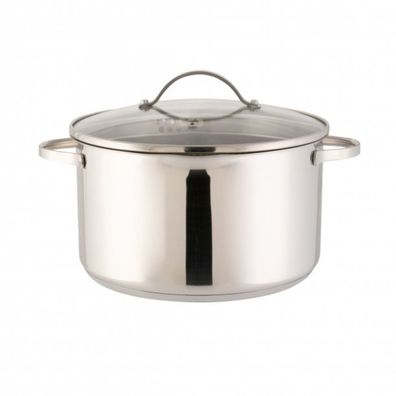 Pado Edelstahl Bratentopf mit Glasdeckel ø24 cm - 5,2 L