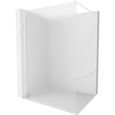Mexen Kioto Duschwand 110x200 cm, Frostglas 8 mm, Weiß, Aluprofil