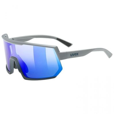uvex sportstyle 235, rhino deep space matt/mirror blue, Sportbrille mit verspiegeltem