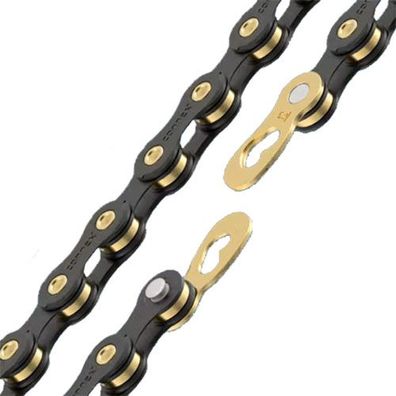 Kette 12sB 12-fach, 126 Glieder Connex, Kettenschloss, 1/2"x11/128", schwarz/gold