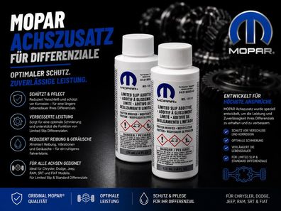 2 Stück Differenzial Zusatz für gesperrte Achsen (Inhalt 120ml) Mopar