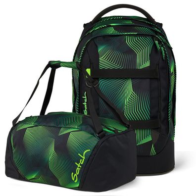 satch pack Set aus pack + Sporttasche PakDuf-25, Seismic Green, Mädchen & Jungen