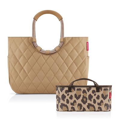 reisenthel Set Loopshopper L + Organizer ORBX, frame rhombus ginger + leo mac