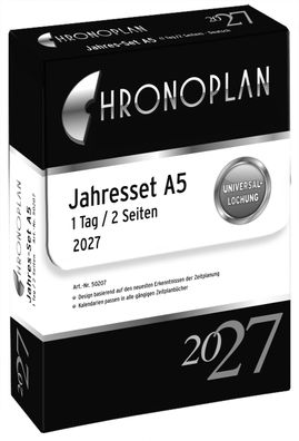 Avery 50207 Chronoplan Jahresset, A5, 2027, weiß, 148 x 210 mm, Inhalt: 390 Blätter