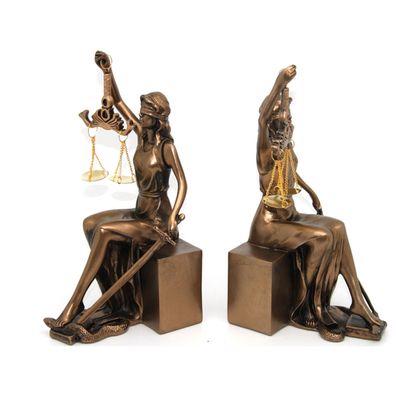 Buchstütze 2 Stück Themis-Figuren mit Waage und Schwert Queen Isabell