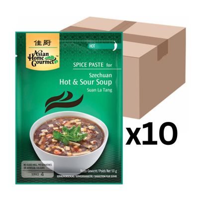 10er-Pack Asian Home Gourmet Würzpaste für Szechuan Sauer-Scharf Suppe 50g