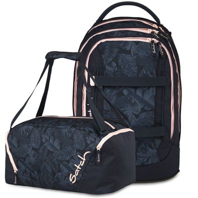 satch pack Set aus pack + Sporttasche PakDuf-25, Midnight Jungle, Mädchen & Jungen