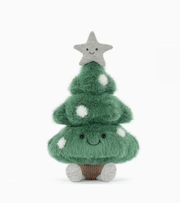 JellyCat - Brandneuer Schneeflocken-Weihnachtsbaum mit Etiketten, 30 cm