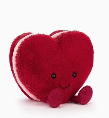 JellyCat - Neu mit Etikett, herzförmig, Macaron-Rot, 15 cm