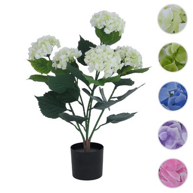Künstliche Hortensie HWC-Q86, Dekopflanze, Outdoor Polyethylen 64x40x40cm
