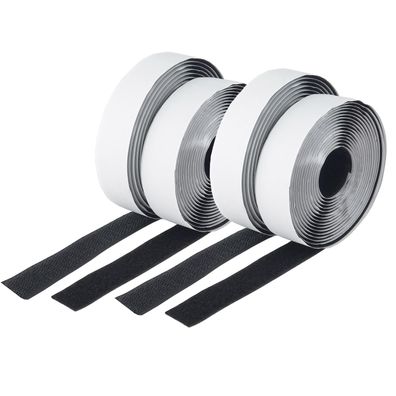 0,75 EUR/m Klettband selbstklebend 20m x 2cm schwarz, 4 Rollen, Hakenband Flauschband