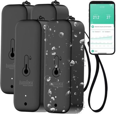 NEU 4er Set Außen Innen Thermometer Feuchtigkeitssensor WLAN für Klima Wetter