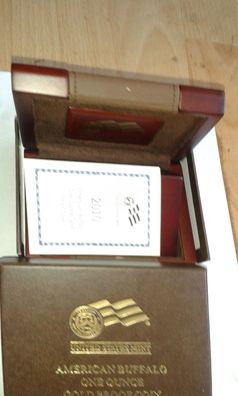 Box Etui für 50$ 2010 PP USA Buffalo Büffel 1 Unze Gold proof 2010 Buffalo
