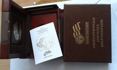 Box Etui für 50$ 2009 PP USA Buffalo Büffel 1 Unze Gold proof 2009 Buffalo
