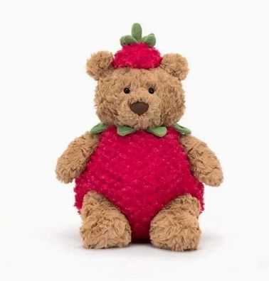 JellyCat - Neu mit Etikett, Erdbeer-Barcelona-Bär, 26 cm