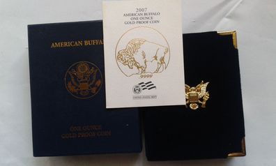Box Etui für 50$ 2007 PP USA Buffalo Büffel 1 Unze Gold proof 2007 Buffalo