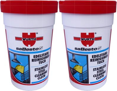 2 x 30 St. Würth Edelstahl Reinigungstücher (4045727794777) Silikonfrei