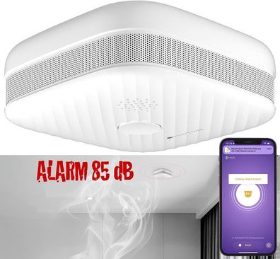 NEU Rauch Hitzemelder WLAN App Feuermelder für Sicherheit Haus Wohnung Zimmer