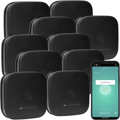 NEU 10er Set Design Rauchwarnmelder WLAN App Feuermelder für Sicherheit Haus SOS