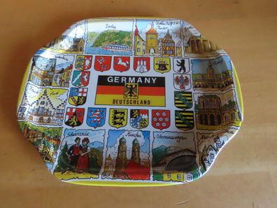 kleines Tablett aus Blech -Germany Deutschland- Loreley ca. 19,5x16cm