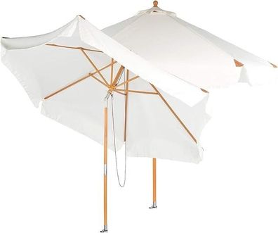 NEU 2er Set Neigbarer Sonnenschirm Holzgestell für UV Schutz Terrasse Garten BBQ