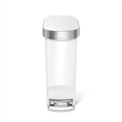 Simplehuman Treteimer 40L schmal Kunststoff weiß CW1392 Deckel fehlt