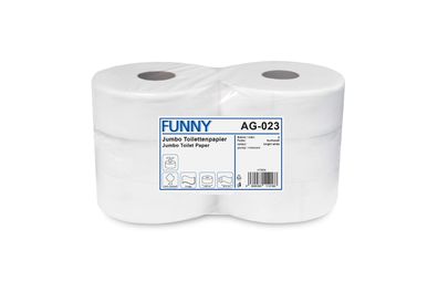 Funny Jumbo Toilettenpapier 2-lagig hochweiß 28cm Durchmesser 6 Rollen