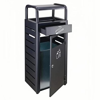 Wenwenlpd Outdoor Mélleimer Metall 30L mit Deckel herausnehmbarer Eimer