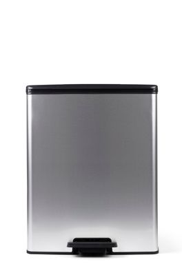 CURVER DECO DUO BIN Mélleimer 2x26L Pedal Soft-Close Silber Recycling