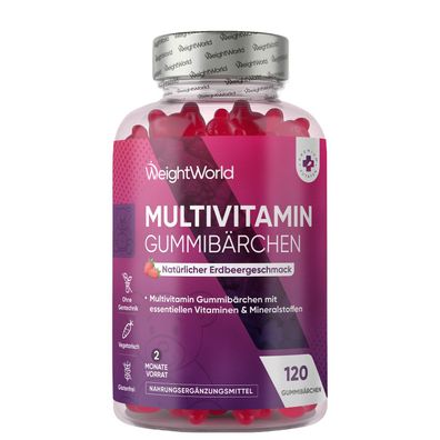 Multivitamin Gummibärchen - 120 Gummies mit 13 Zutaten