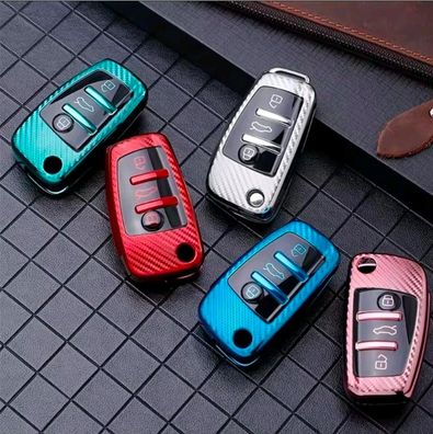 Auto Schlüssel Hülle cover Schutzhülle für Audi A1 A3 A4 A6 Q2 Q3 Q7 R8 TT