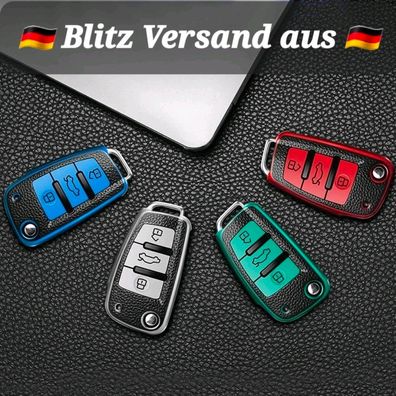Auto Schlüssel Hülle cover Schutzhülle für Audi A1 A3 A4 A6 Q2 Q3 Q7 R8 TT RS