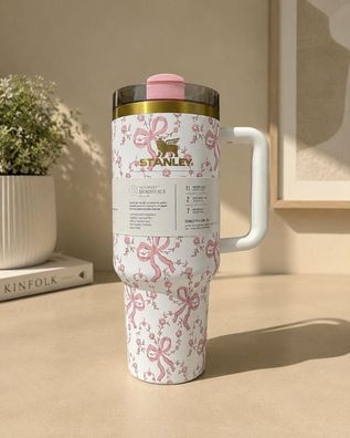 Stanley x LoveShackFancy Ribbon Rose 40oz Quencher Tumbler - Limited Edition NIB