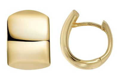 trendor Schmuck Damen Ohrringe 925 Silber Vergoldet Klappcreolen Ø 13 mm 21940
