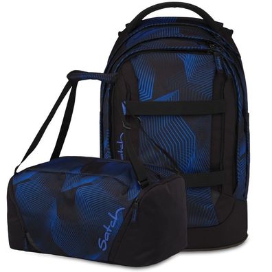 satch pack Set aus pack + Sporttasche PakDuf-25, Seismic Blue, Mädchen & Jungen