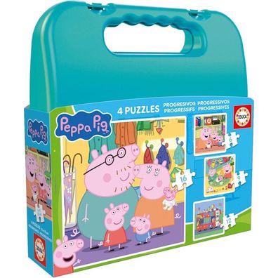 EDUCA Puzzle im Etui Pustko Peppa II 4in1 (6,9,12,16 dlks)