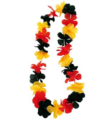 FRIES Fan Hawaii Lei Blüten-Kette Deutschland Schwarz-Rot-Gold