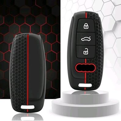 Schlüsselhülle Cover Case für Audi A4 A5 A6 A7 A8 Q3 A5 Q7 Schlüssel Schwarz